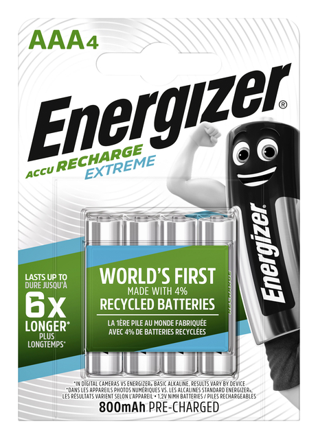 Batterij oplaadbaar Energizer 4xAAA 800mAh