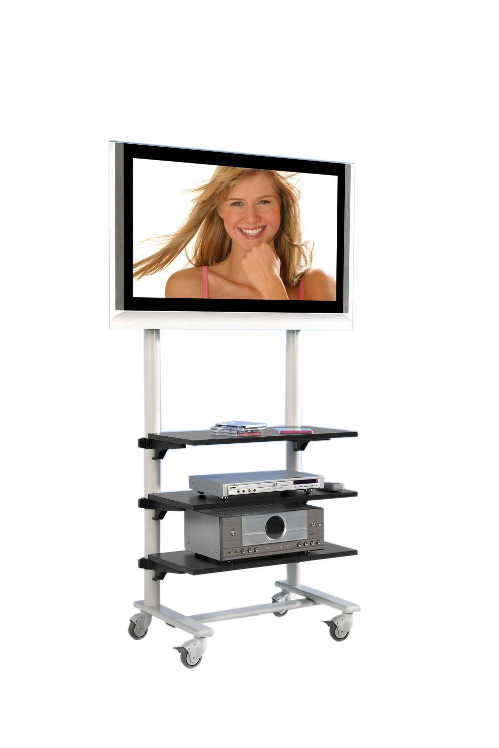 Tv-trolley, tv-rek voor tv' s tot 50 inch met 3 planken