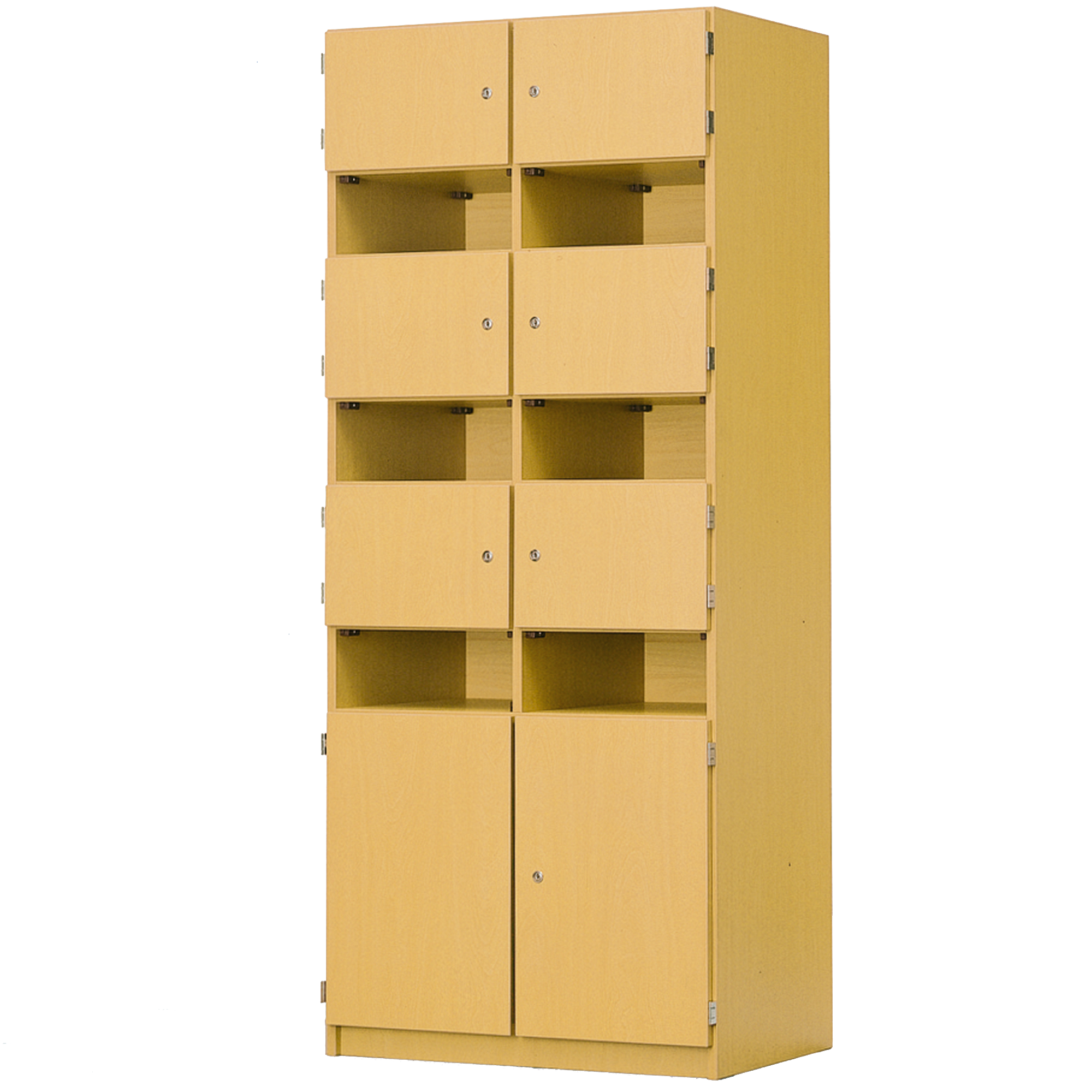 Lockerkast, 6 open en 8 afsluitbare vakken