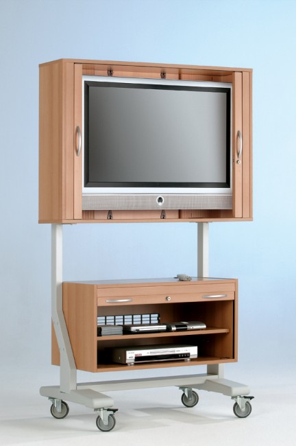 TV meubel verrijdbaar incl. 4 wielen frame grijs, meubel in beuken