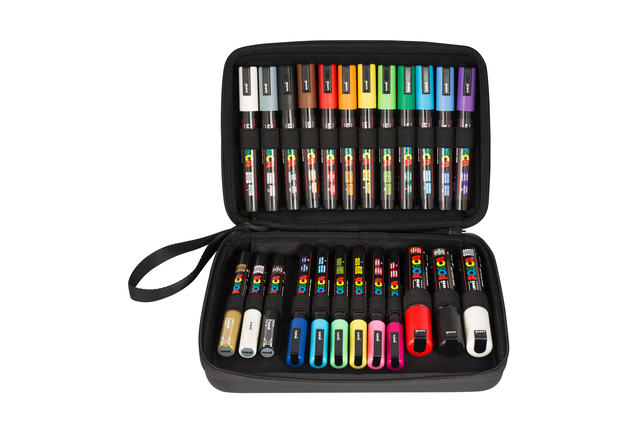 markers, kleurmarkers, kunstmarkers, set, etui