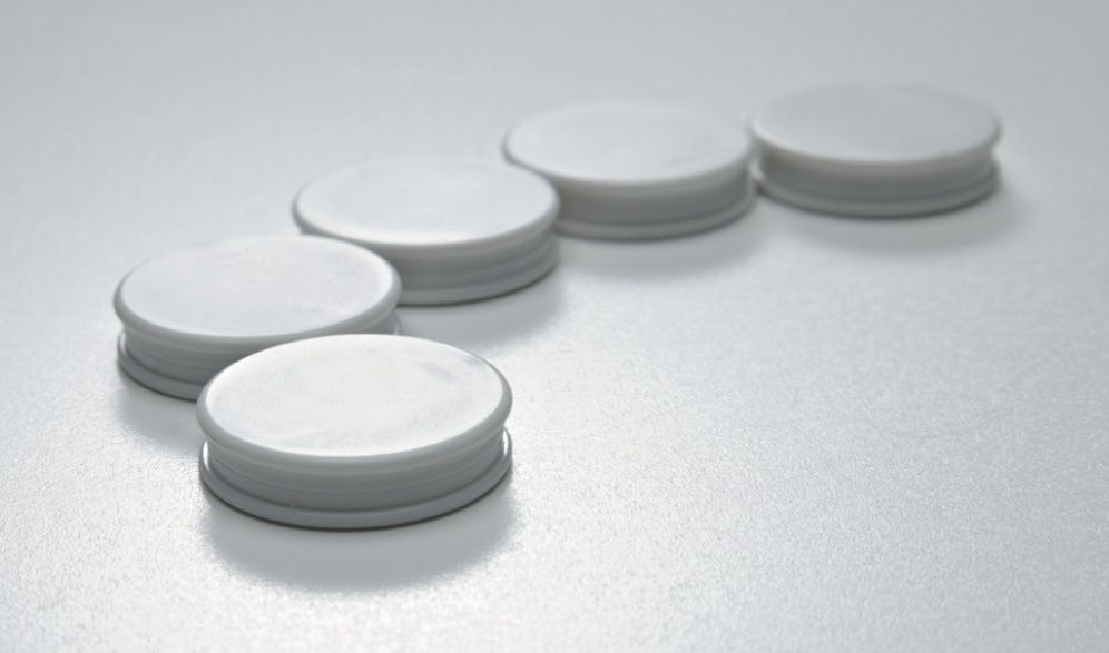 Glasbordmagneten wit, extra sterk, 5 stuks - 25 mm