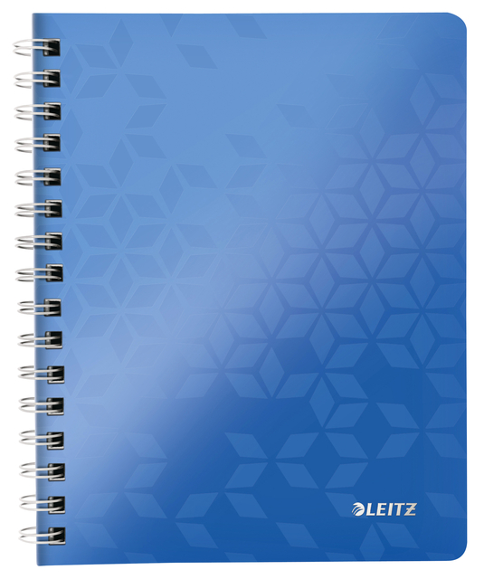 Notitieboek Leitz WOW A5 spiraal 160 pagina's lijn blauw