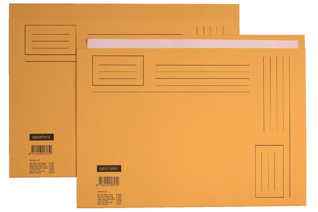 Vouwmap Quantore Folio ongelijke zijde 230gr geel