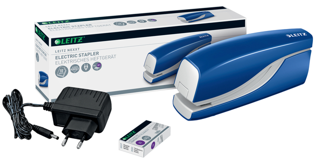 kantoorstapler, elektrische stapler, kantoorapparaat, klemkracht, blauw