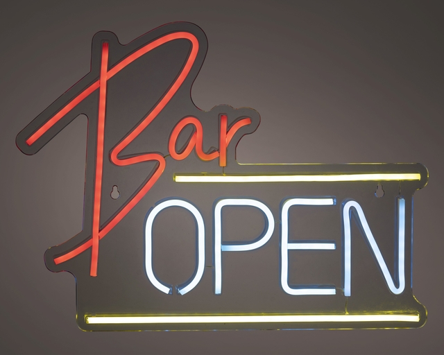 neon, bar, open, sign, lighting