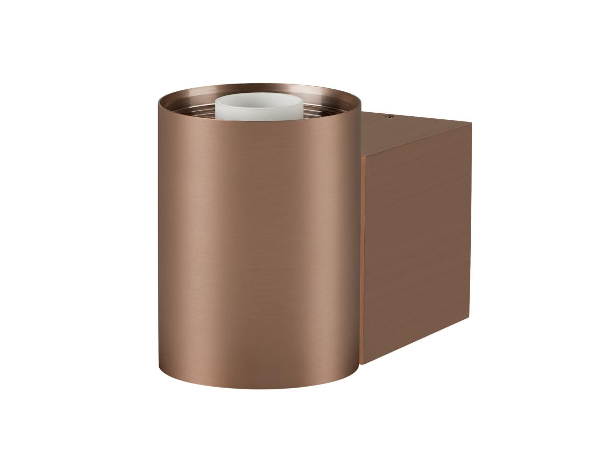 koplamp houder?, shiny copper, copper finish, cylinder shape, wall mount?