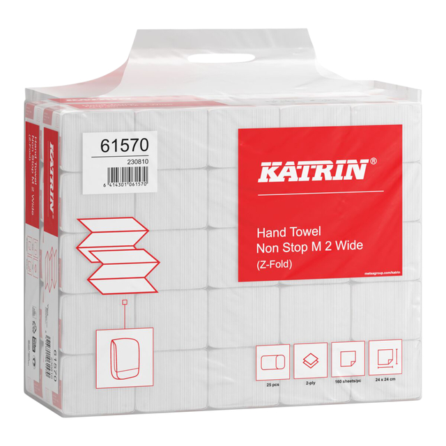 Handdoek Katrin Z-vouw 2-laags wit 240x240mm