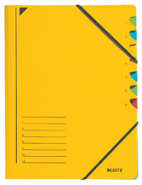 Sorteermap Leitz 7 tabbladen karton geel