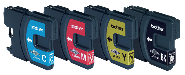 Inktcartridge Brother LC-980VALBP zwart + 3 kleuren