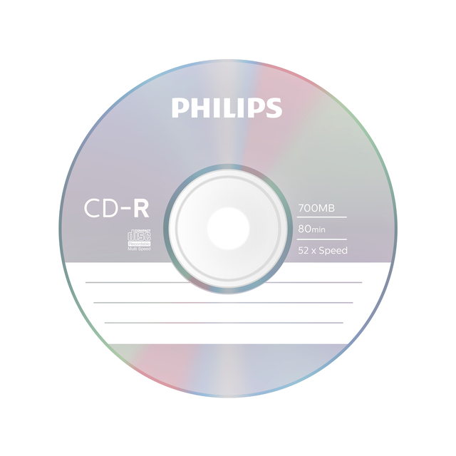 CD-R Philips 80Min 700MB 52x SP (100)