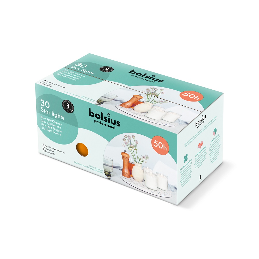 Bolsius Kaarsen Starlight Amber 50u doos 30 stuks