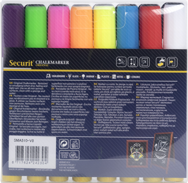chalk markers, neon colors, set of 8, art supplies, markers