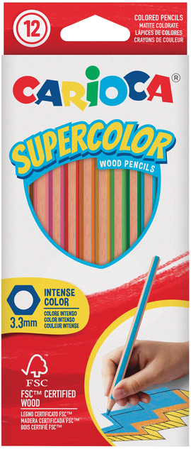 Kleurpotlood Carioca Supercolor set à 12 kleuren