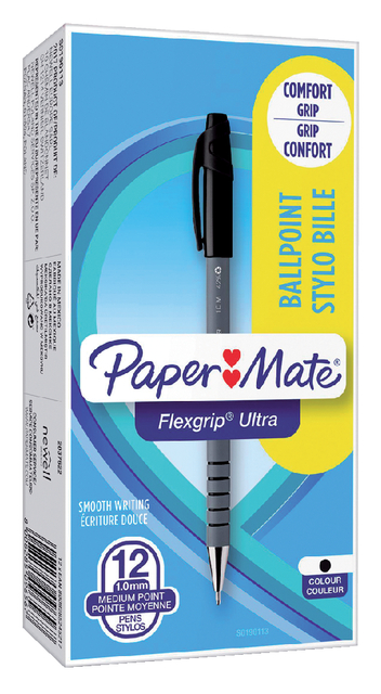 Balpen Paper Mate Flexgrip Ultra stick medium zwart