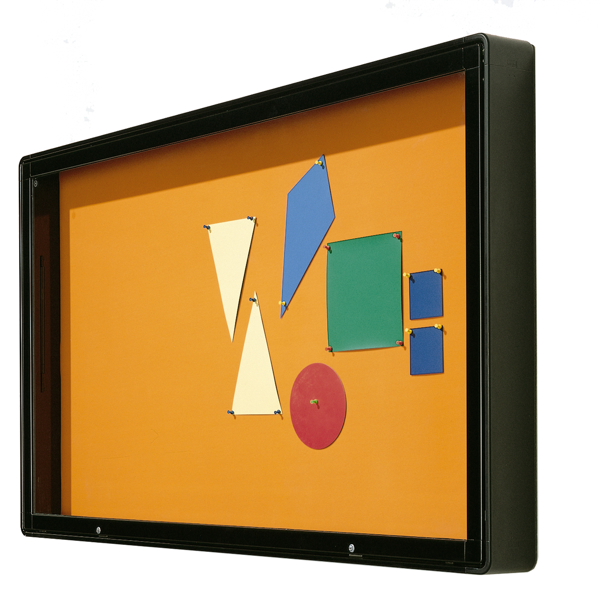 Vitrinekast met neerklapbare deur voor wandmontage binnenshuis