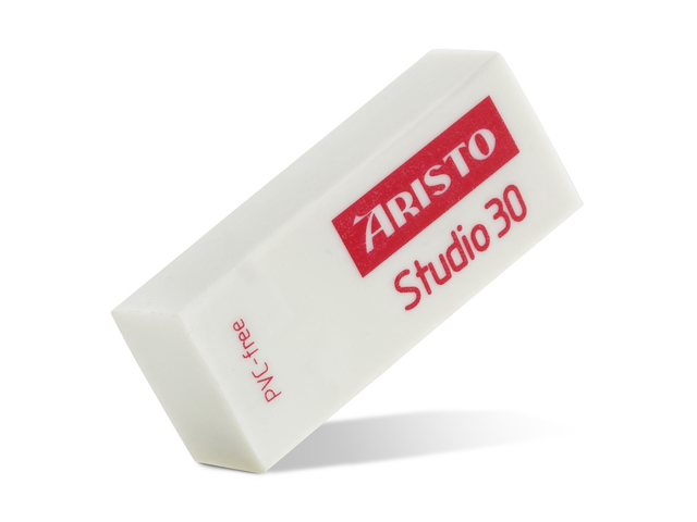 eraser, studio 30, Aristo, white, rectangular, pencil-eraser