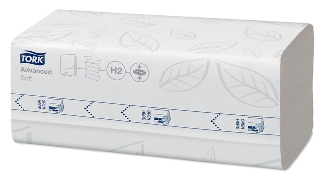 Handdoek Tork H2 Xpress compressed Advanced multifold 2-laags 212x320mm 12x200 vel wit 120454