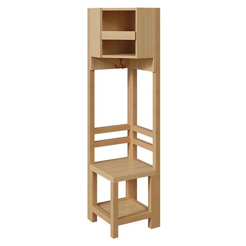 Kledingkast binnenhoek, voor dubbele plank