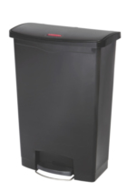 Rubbermaid Slim Jim Step On Container 90ltr Zwart per stuk