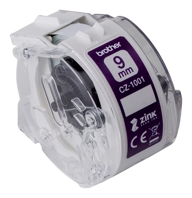 Etiket Brother CZ-1001 multifunctioneel 9mm 1 rol á 5m wit