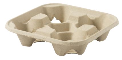 Biodore Draagtray karton 4-vaks naturel 2x100 stuks