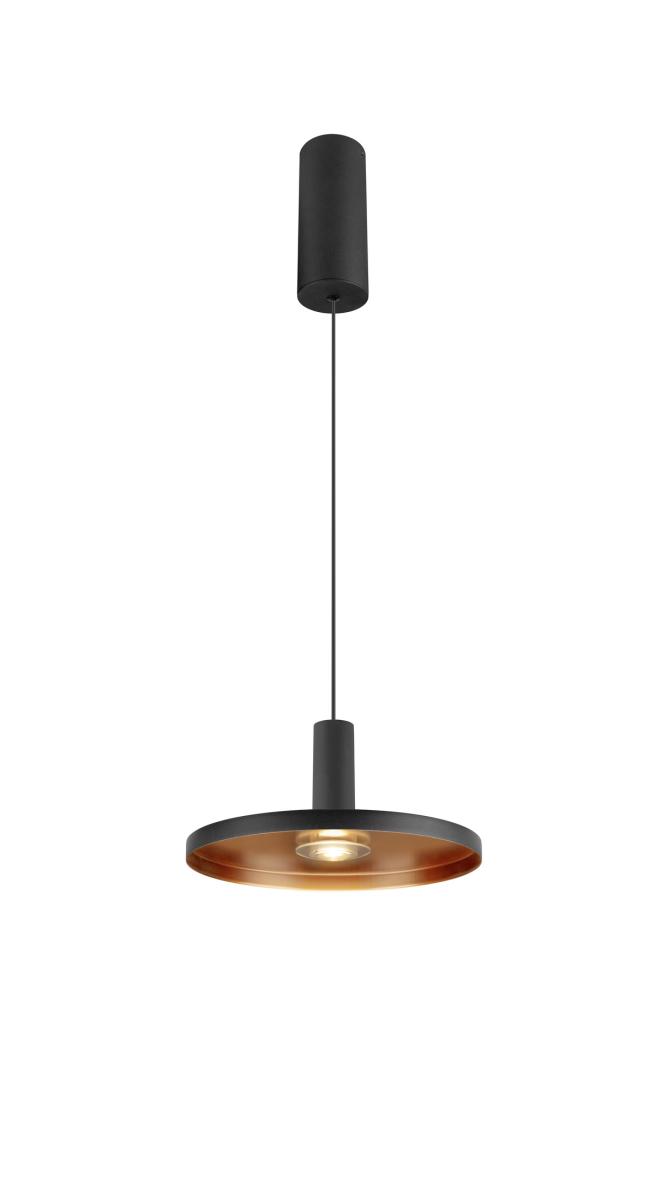 hanglamp, pendellamp, zwart, koperkleur, cirkelvormig