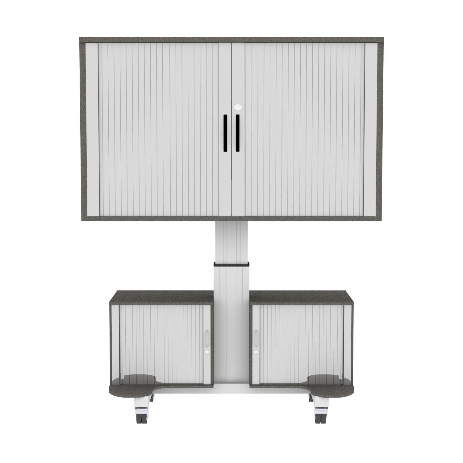 Elektrisch in hoogte verstelbare verrijdbare TV rolgordijnkast voor 50 tot 55 inch monitoren
