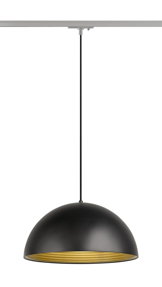 hanglamp, pendellamp, groene interieur, mat zwart, gouden binnenkant