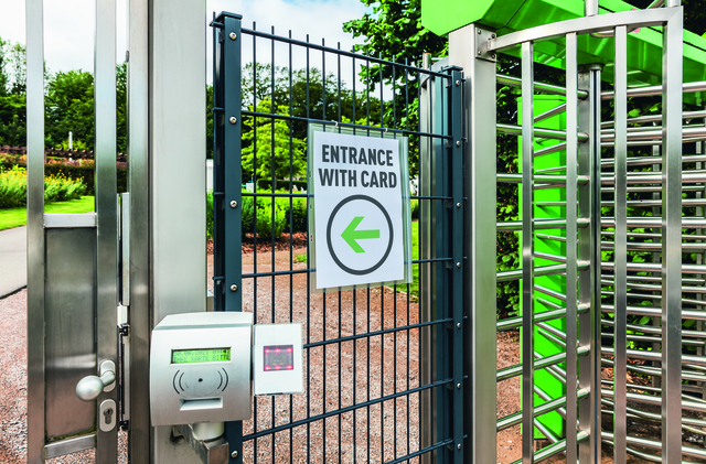 hekdeur, poort, detector, geldige toegang, kaartlezer