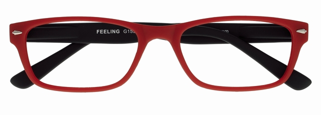 bril, brilmontuur, rood, kunststof, unisex