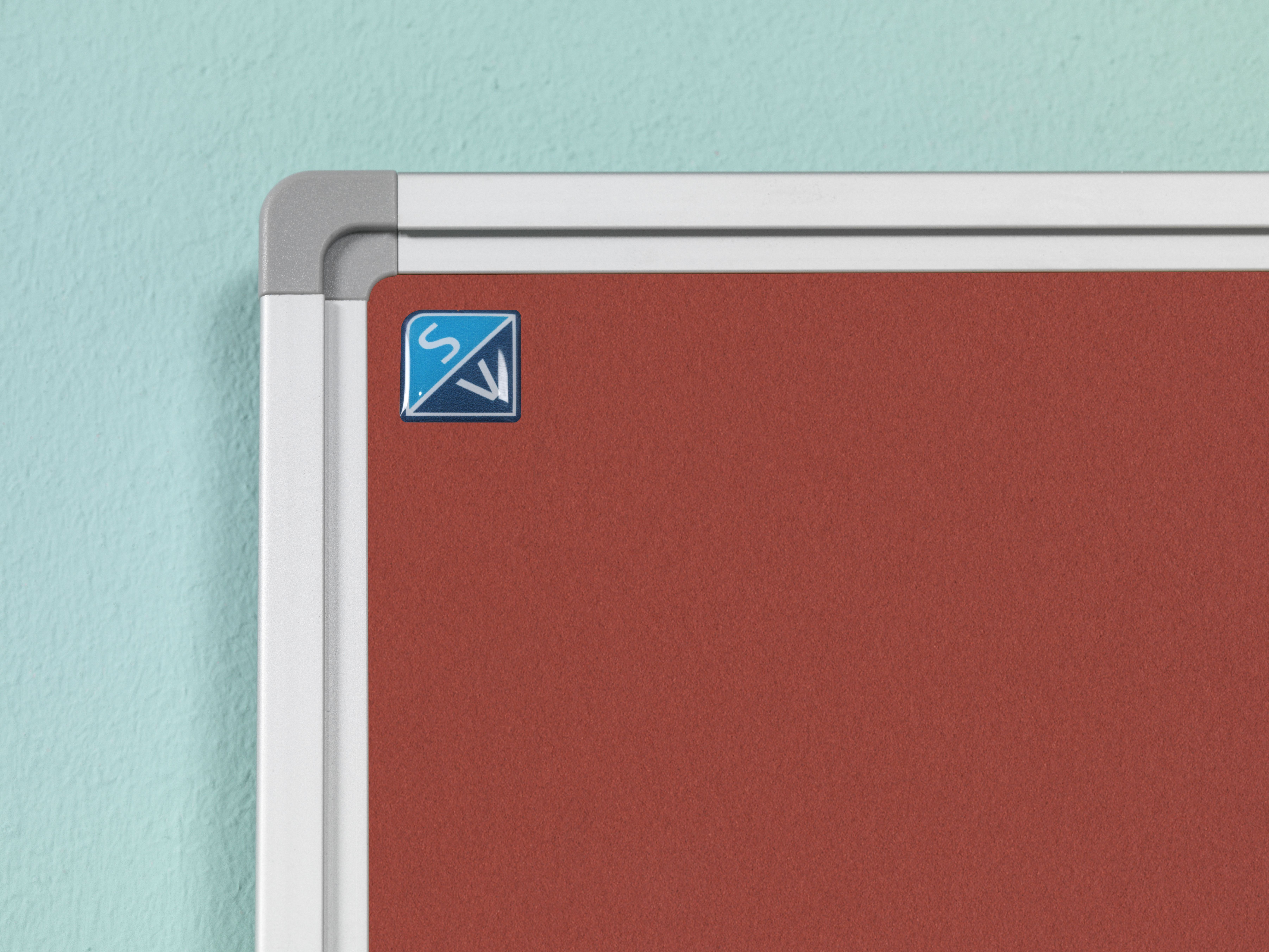 Prikbord Softline profiel 16mm, bulletin rood - 120x240 cm