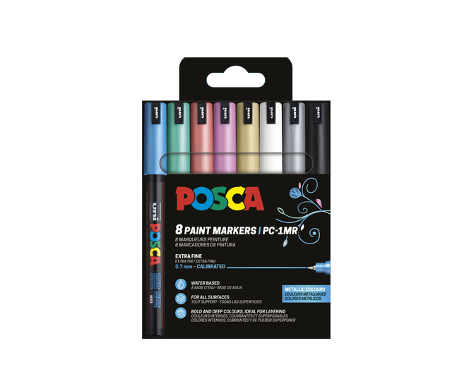 paint markers, markers, set, 8 colors, water-based
