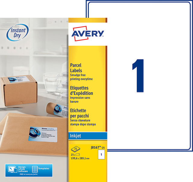 parcel labels, etiketten, printer inkjet, verpakking, karton