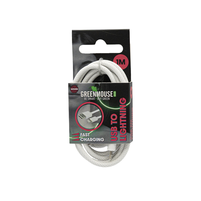 USB-kabel, Lightning, 1m, Woven kabel, Fast charging