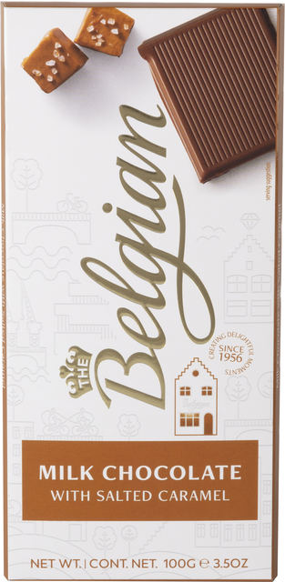 Chocolade The Belgian melk karamel zout reep 100 gram