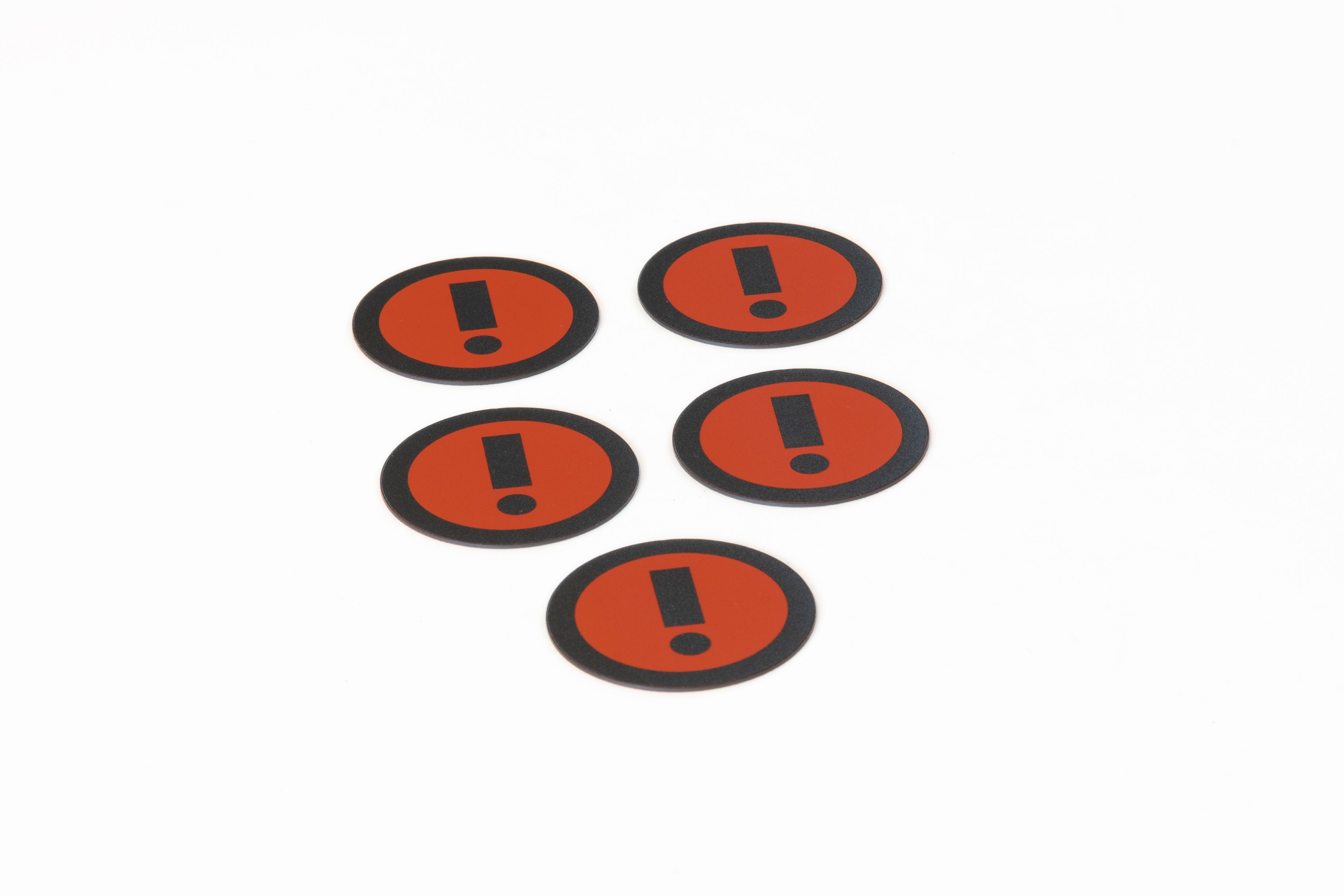 Impressiemagneetfolie 'info', rood, set van 5 - Ø50x0,85mm