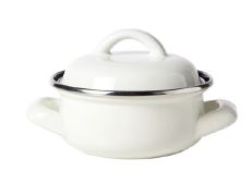 Serveerpan ivoor email 10cm 300ml 2 handvaten