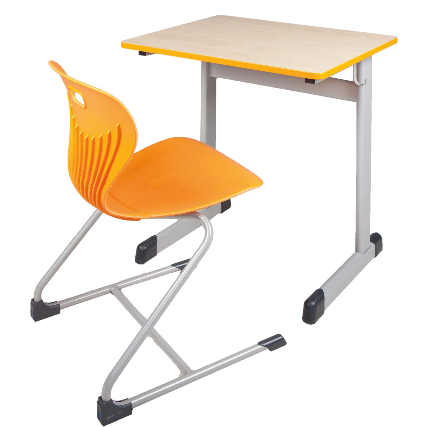 1-persoons leerlingtafel 70x65 cm model T, HPL tafelblad met massief houten randafwerking