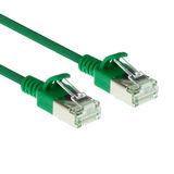 ACT Groene 3 meter LSZH U/FTP CAT6A datacenter slimline patchkabel snagless met RJ45 connectoren