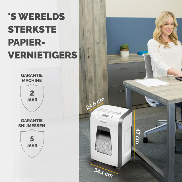 Papiervernietiger Fellowes Powershred 15C snippers 4x40mm wit