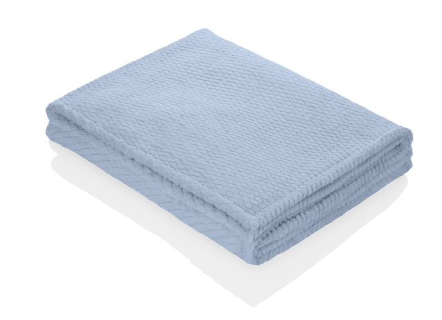 deken, lichtblauw, gewafelde structuur, textiel