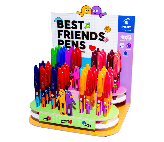 pen, gelpen, multicolored, display, verkoopdisplay