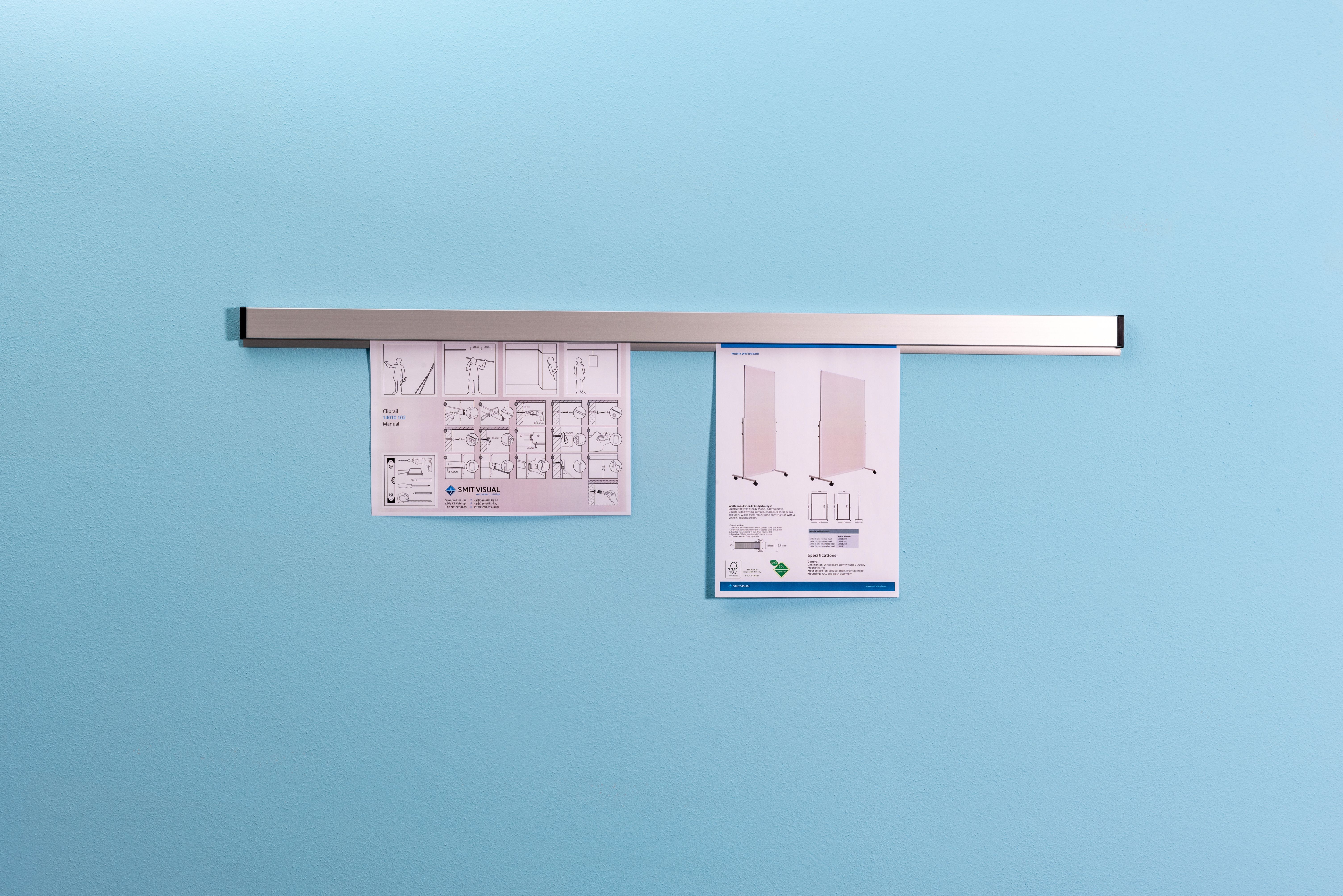 Paperrail aluminium grijs - 100 cm