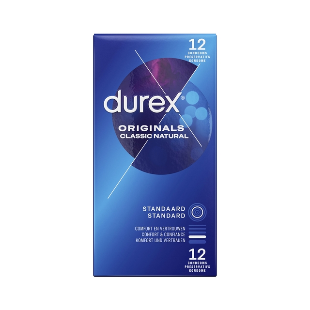 condooms, 12 stuks, latex, blauwe verpakking, durex