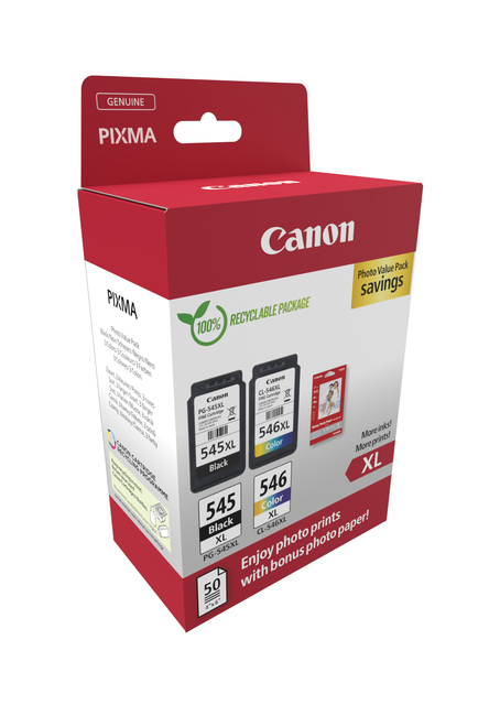inktcartridges, Canon, fotopapier, verpakking, XL maat