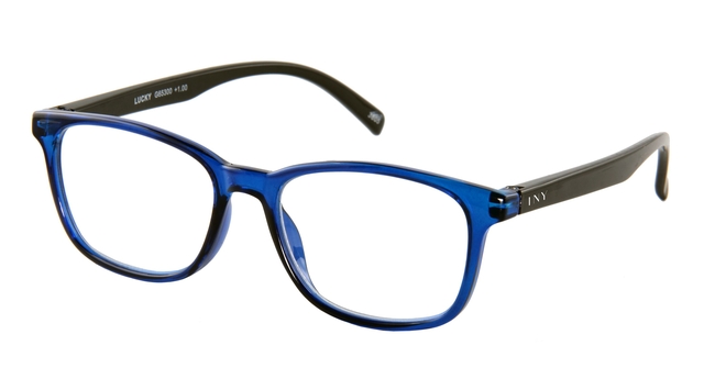 bril, brillen, ophthalmische bril, blauw, half-rame eyewear