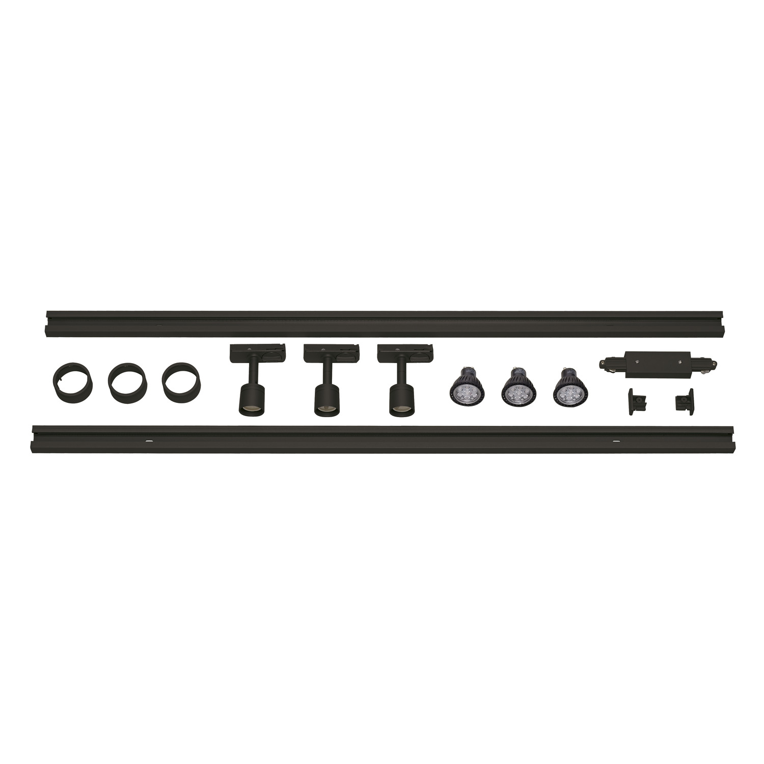 1-Fase Spanningsrail Set 3 x PURI zwart