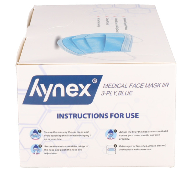 medische mondmasker, vipmasker, 3-laags, blauw, kantoor