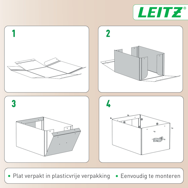 platverpakking, plasticsvrij, kist, kistconstructie, montage